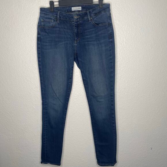 Ann Taylor LOFT Womens Jeans Size 29 Denim Blue Curvy Skinny Dark Wash Casual - Picture 1 of 15
